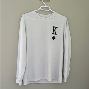 Aeroplus King of Spades Graphic Long Sleeve Shirt White Size S